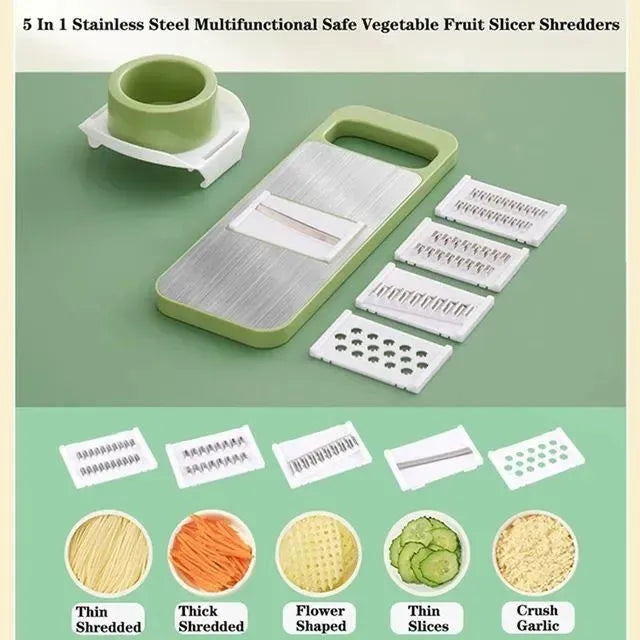 5-in-1 Multi-Functional Vegetable Slicer & Grater