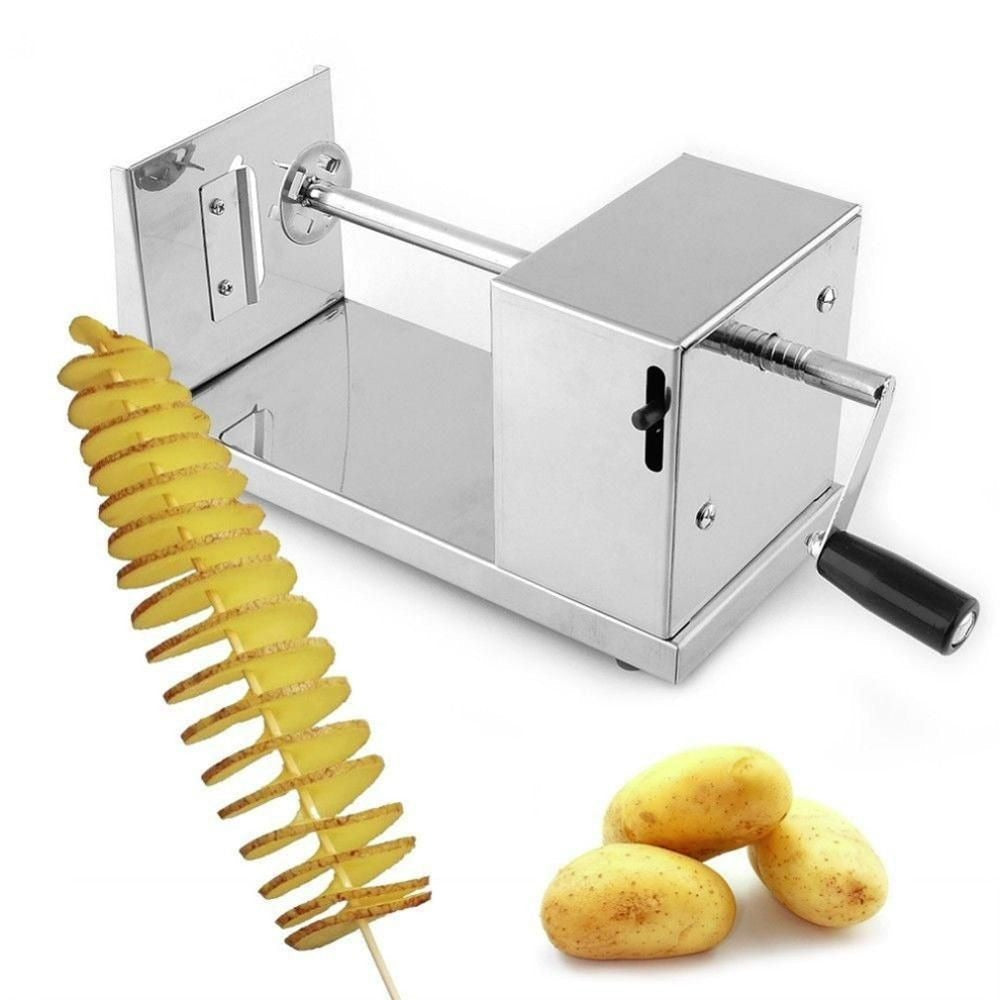 Tornado Potato Spiral Cutter, Manual Stainless Steel Potatoes Twister Slicer