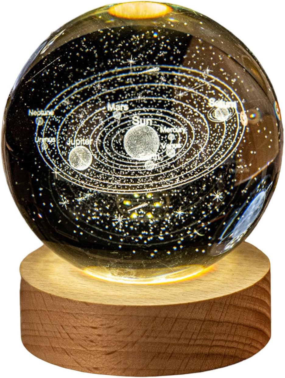 3D Ball Crystal Glass LED Table Lamp - Random Design