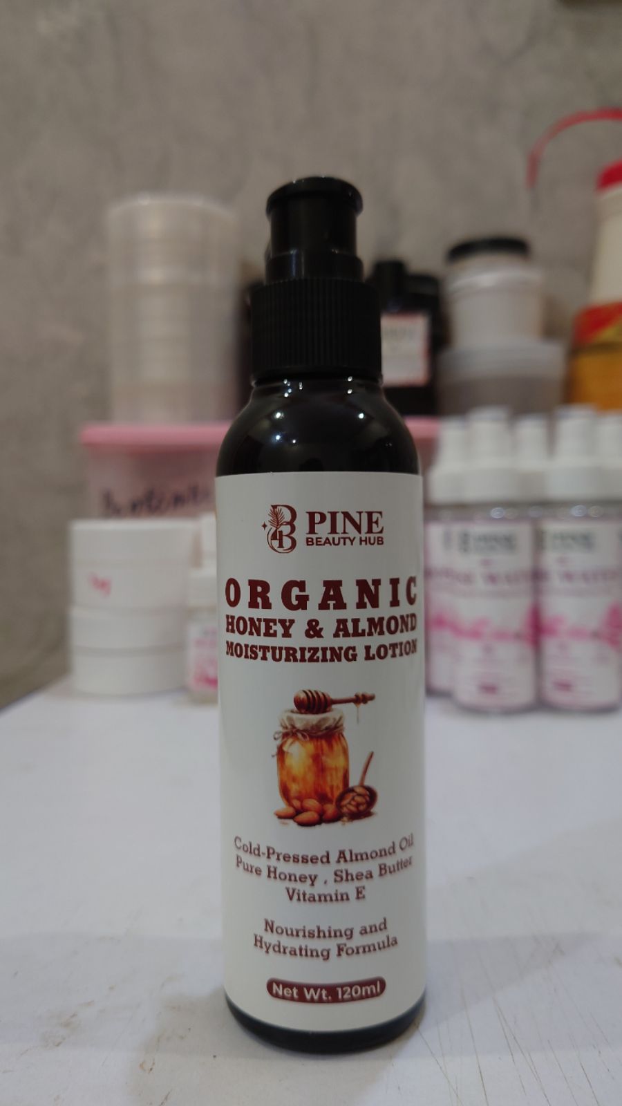 Organic Honey & Almond Moisturizing Lotion by Pine Beauty Hub | Anti-Aging & Skin Barrier Repair Body Lotion - 120ml
