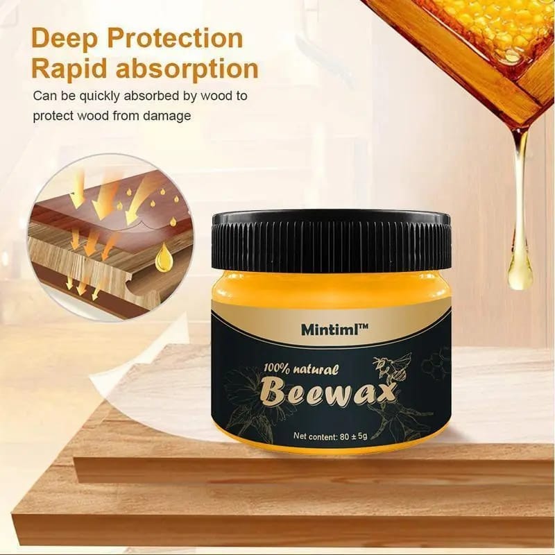 Mintiml 100% Natural Beeswax Furniture Polish For Wood Seasoning - 80g